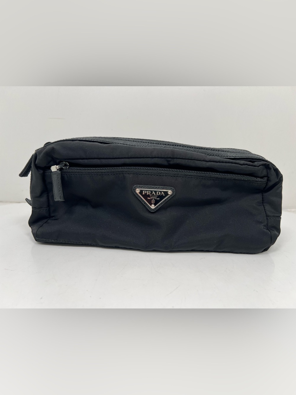 Prada Re-Nylon and Saffiano leather travel pouch